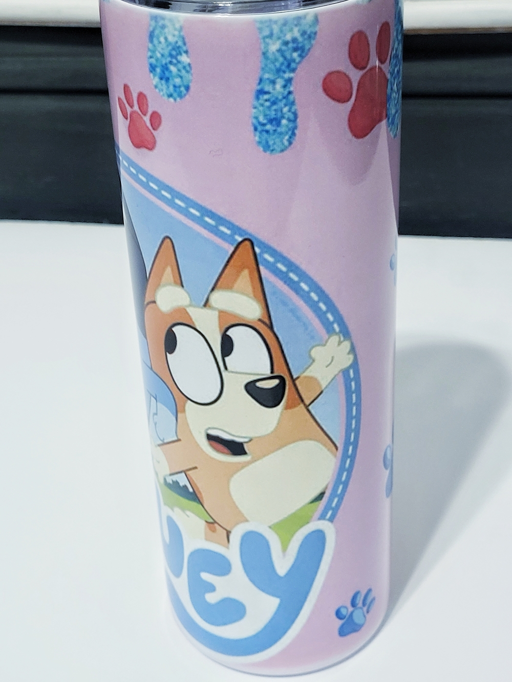 Bluey Stainless Steel Cartoon Travel Tumbler - Pink & Blue - Picture 4 of 4